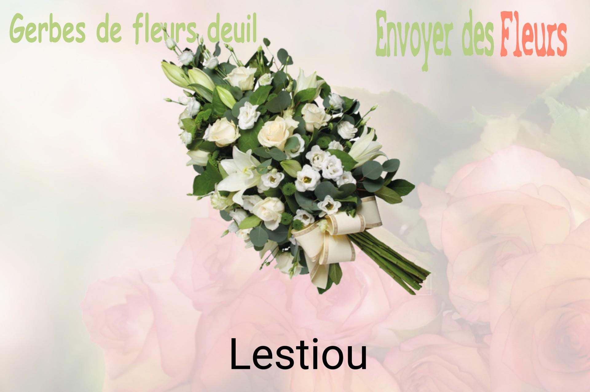 Gerbe de fleurs de deuil livrée à Lestiou